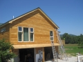 2 x 8 Kiln Dried White Pine log siding applied to a stick frame addition